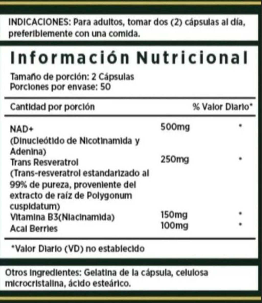 Resveratrol con NMN (100 cápsulas)