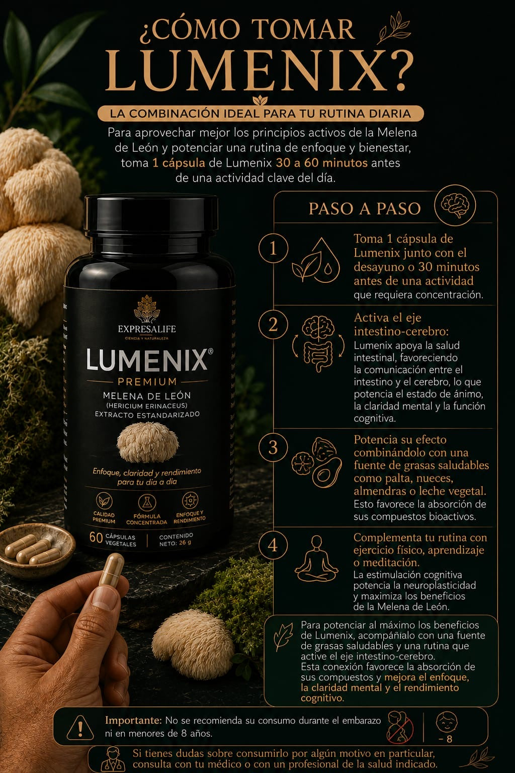 LUMENIX® Premium by ExpresaLife 60 cápsulas | Rinde 2 meses