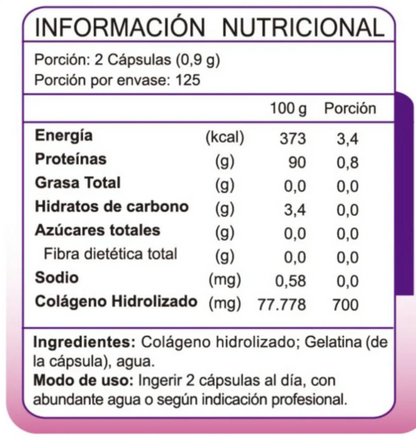 COLÁGENO HIDROLIZADO XL (250 cápsulas)