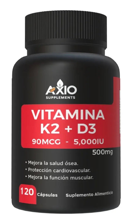 Vitamina D3 5000 UI + Vitamina K2 (120 cápsulas)