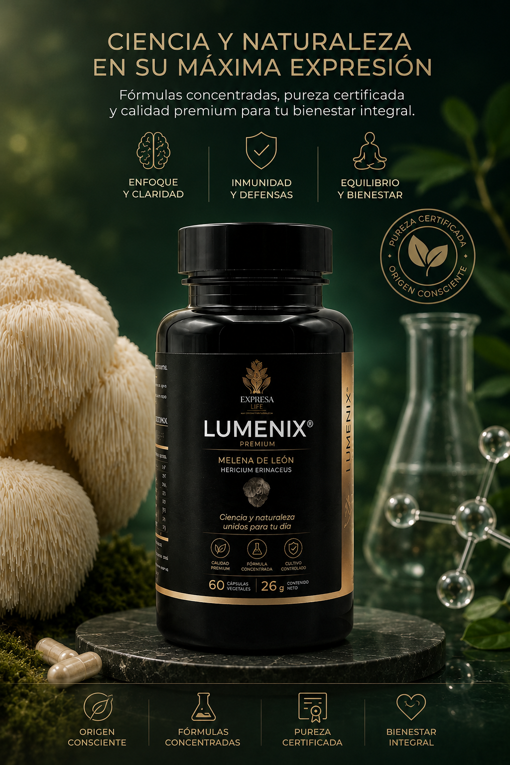 LUMENIX® Premium by ExpresaLife 60 cápsulas | Rinde 2 meses